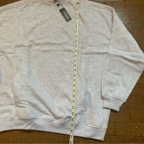 BooHoo Seam & Pocket Detail Crew Neck Oversized Sweatshirt | M | Ash Grey NEW!! - Picture 13 of 14